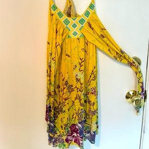 Free People yellow floral mini dress